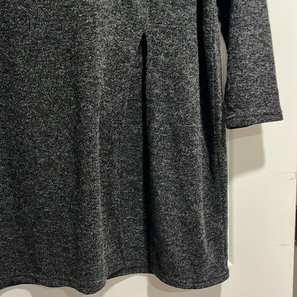 Grey Poncho Hooded Sweater - Picture 3 of 7